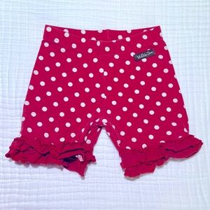 Matilda Jane GUC size 6 ruffle shorties red with white polka dots